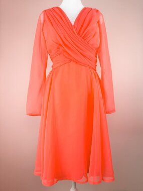 1960s Coral Soirée Emma Domb Dress
